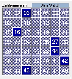 Zahlenbild 3111 - die Zahlen 27-34-42 sind verbunden