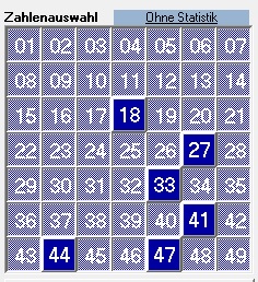Zahlenbild 411 - die Zahlen 27-33-41-47 sind verbunden